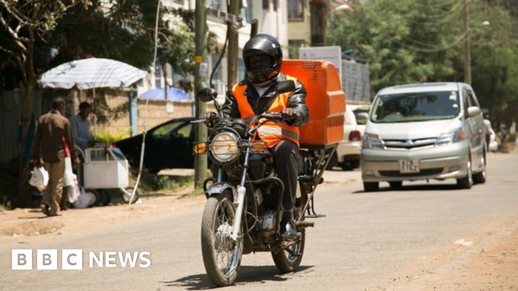 Last-mile delivery motorcycle navigating Nairobi traffic for e-commerce delivery